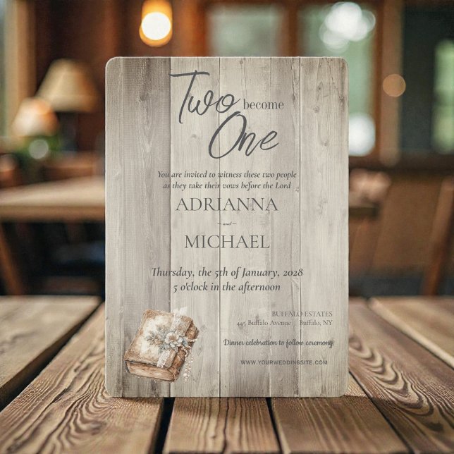 Invitación Madera Cristiana Dos Llegar a Ser Uno (Subido por el creador)