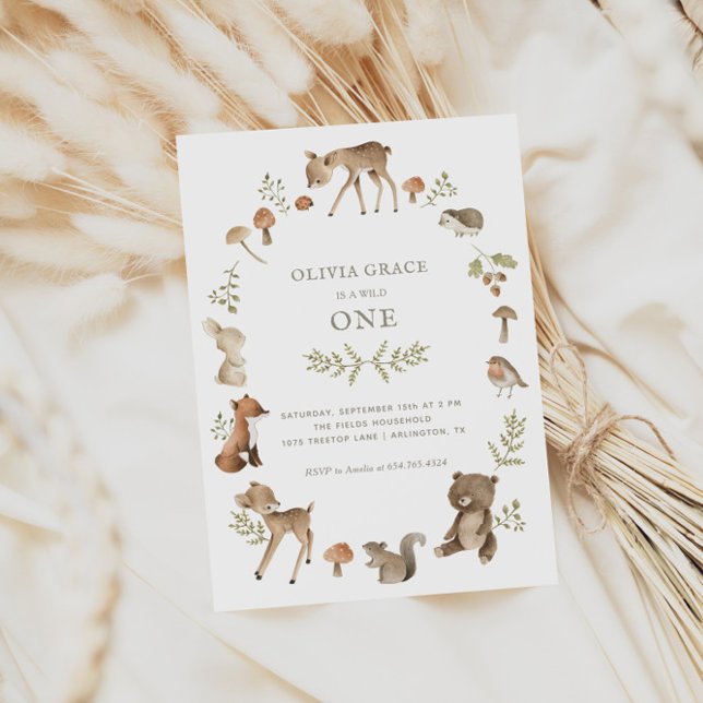 Invitación Madera de bosque criaturas silvestres un cumpleaño (Subido por el creador)
