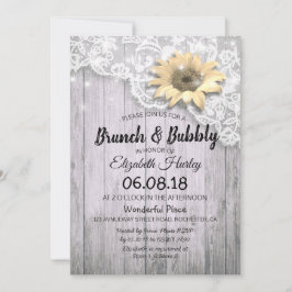 Invitación Madera de girasol brunch y bubbly Bridal Shower La