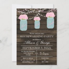 Invitación Madera de grano de albañil jars casa rústica