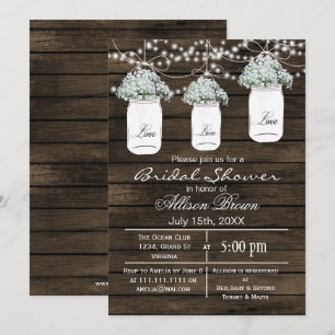 Invitación Madera de grano nene de brea masas jarasbrida duch