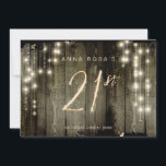 Invitación *~* Madera de granos ruidosos 21º Cumpleaños Inv<br><div class="desc">* Invitación de cumpleaños 21ª enérgica mejorada. El diseño está formado por madera de granero de madera de paja de madera maciza antigua de la RÚSTICA BARN WOOD antigua enmarcada con luces de cuerdas de esparcido blanco. La madera es de color marrón oscuro con zonas negras en decadencia. El número...</div>