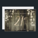 Invitación *~* Madera de granos ruidosos 21º Cumpleaños Inv<br><div class="desc">* Invitación de cumpleaños 21ª enérgica mejorada. El diseño está formado por madera de granero de madera de paja de madera maciza antigua de la RÚSTICA BARN WOOD antigua enmarcada con luces de cuerdas de esparcido blanco. La madera es de color marrón oscuro con zonas negras en decadencia. El número...</div>