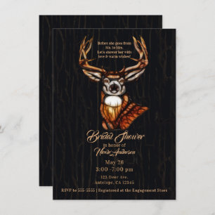 Invitación Madera de madera Rústica de Venado Rústico de Camp