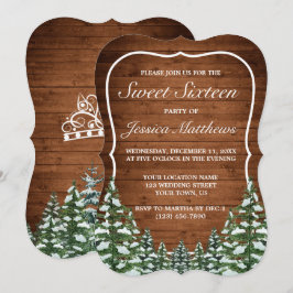 Invitación Madera de nieve y dulce de pino rural forestal 16