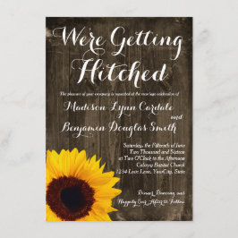 Invitación Madera del girasol que consigue enganchada casando