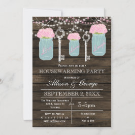 Invitación Madera granero albañil llaves de la casa rústica