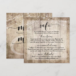 Invitación Madera marrón de luz rusa con luces, información B