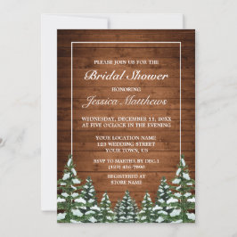Invitación Madera nevada y ducha de novias en el campo de los