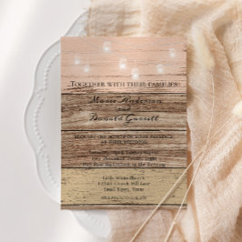 Invitación Madera rosa y linternas rusas