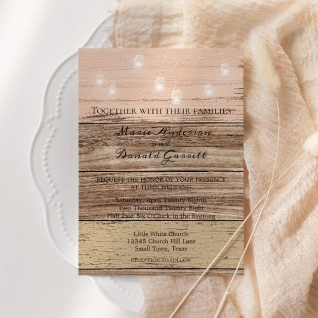 Invitación Madera rosa y linternas rusas (Subido por el creador)