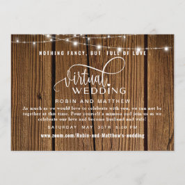 Invitación Madera Rusa con Luces, Boda virtual en línea