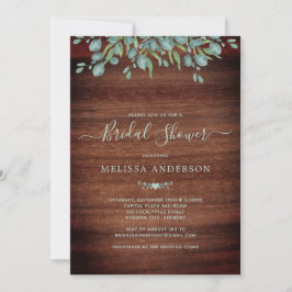 Invitación Madera Rusa Eucalyptus Greenery Ducha Bridal