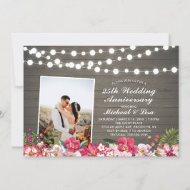 Invitación Madera Rústica 40 Aniversario de Boda Foto