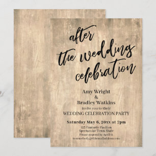 Invitación Madera Rústica Después de la Fiesta de Celebración