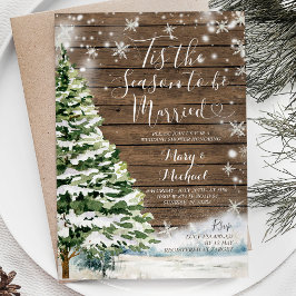 Invitación Madera rústica es la estación para casarse