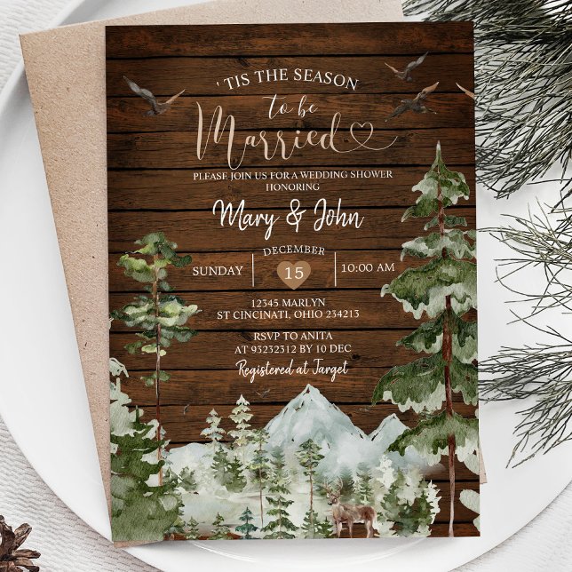 Invitación Madera Rustica Esta es la temporada para ser Boda  (Subido por el creador)