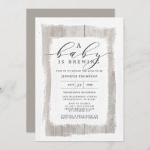 Madera Rústica Un Bebé Está Preparando Baby Shower