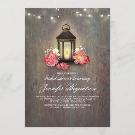 Invitación Madera Rústica y Ducha Bridal de Barn Linterna