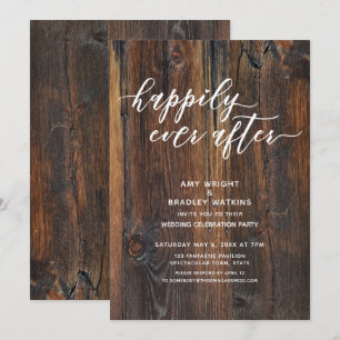 Invitación Madera Texturizada Escritura a Mano Felices para S