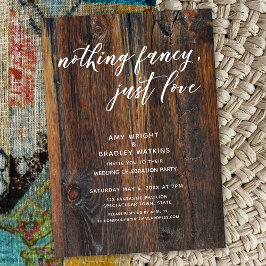 Invitación Madera Texturizada Letra a Mano Nada Lujoso, Solo 