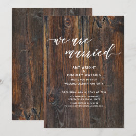 Invitación Madera Texturizada Recepción de Bodas con Letra a 