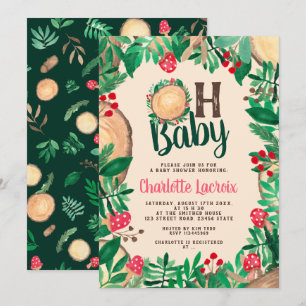 Invitación Madera verde de bosque de bosque de poca monta Oh