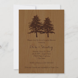Invitación Madera y árboles bodas de madera marrón duchan