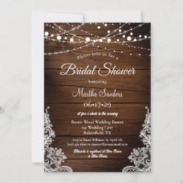 Invitación Madera y cadenas rusas iluminan ducha de novia