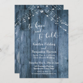 Invitación Madera y luces azul rusas para tener y mantener