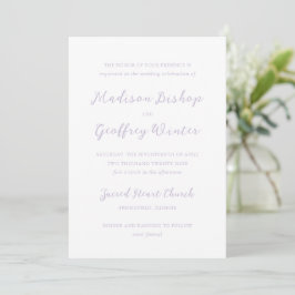 Invitación Madison Lilac Elegant Wedding