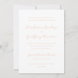 Invitación Madison Peach Elegant Wedding