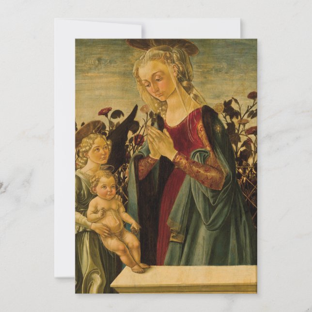Invitación Madonna del Renacimiento italiano tardío, Niño y Á (Anverso)
