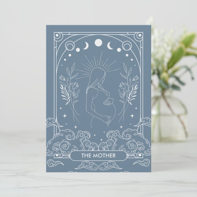 Invitación Madre, Baby Shower celestial (Anverso de pie)