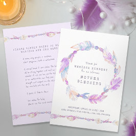 Invitación Madre bendiciendo instrucciones de cuentas arte pú