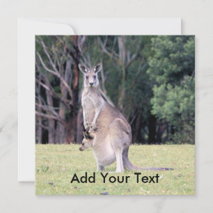 Invitación Madre canguro con Joey en su valija