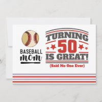 Madre de béisbol 50 cumpleaños Salva al Fiesta de 