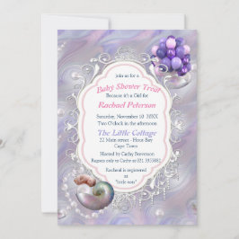 Invitación Madre de las Perlas dando a luz a una niña