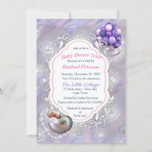 Invitación Madre de las Perlas dando a luz a una niña