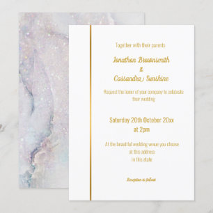 INVITACIÓN MADRE DE PEARL LILAC MÁRMOL BODA DE ORO INVITADO