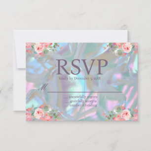 Invitación Madre de Perla Iridescente Elegante RSVP de Boda