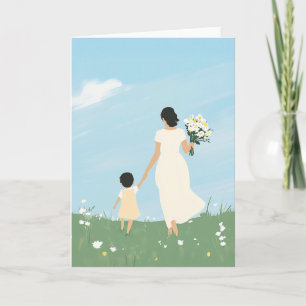 Invitación Madre e hijo en un prado floreciente