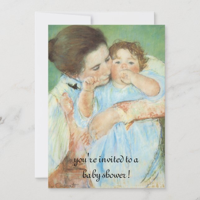 Invitación Madre e hijo Mary Cassatt, Baby Shower de época (Anverso)
