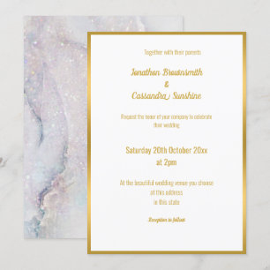 INVITACIÓN MADRE ELEGANTE DE BODA DE MÁRMOL PERLA
