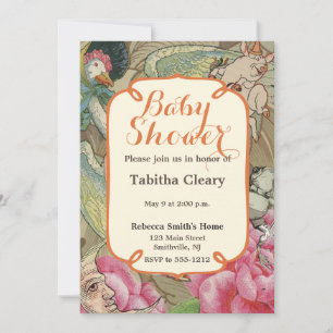 Invitación Madre Gosa Nursery Rhyme Fairy Tale