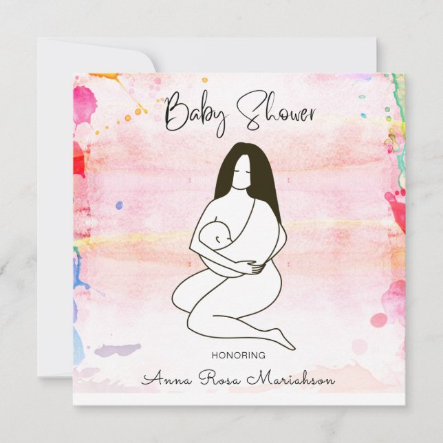 Invitación *~* Madre madre sosteniendo bebé (Anverso)