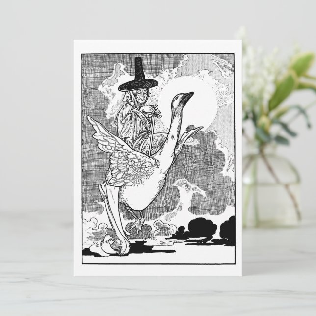 Invitación Madre Oca victoriana antigua de Charles Robinson (Anverso de pie)