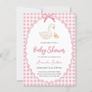 Invitación Madre rosa, ganso y Baby Shower grosero