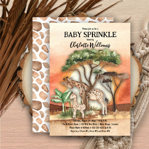 Invitación Madre y bebé gírafa Safari Baby Sprinkle