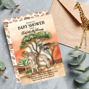 Invitación Madre y bebé: Safari Baby Shower